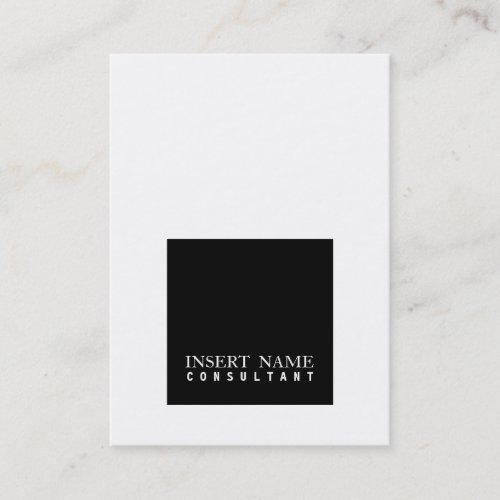 Professional Black and White Square Modern Simple Business Card
