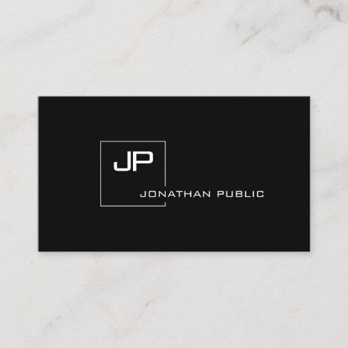 Professional Black And White Template Monogram Business Card