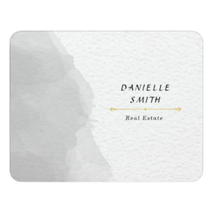 Professional Black and White Watercolor Door Sign