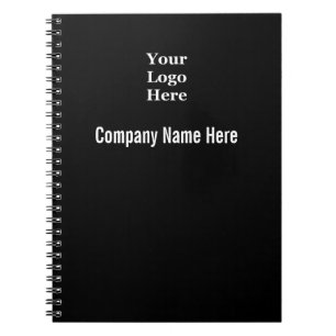 Professional Black and White Your Logo Here Notebook