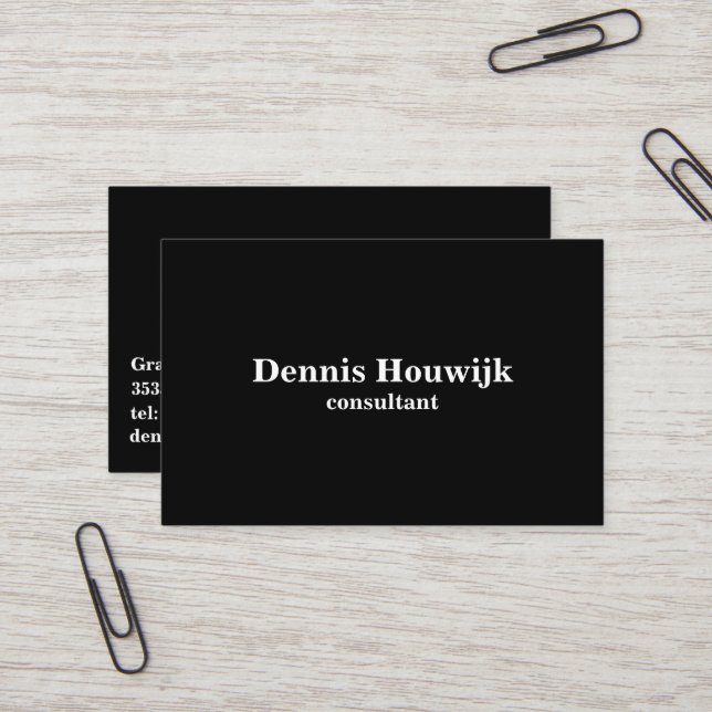 Professional black blank visiting card (Front/Back In Situ)