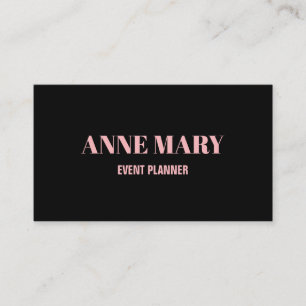 Professional Black Blush Pink Girly Elegant Classy Business Card