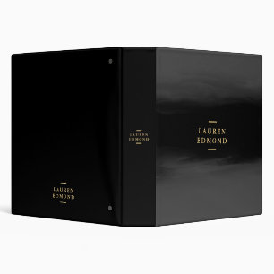 Professional Black Brushstroke Gold 3 Ring Binder