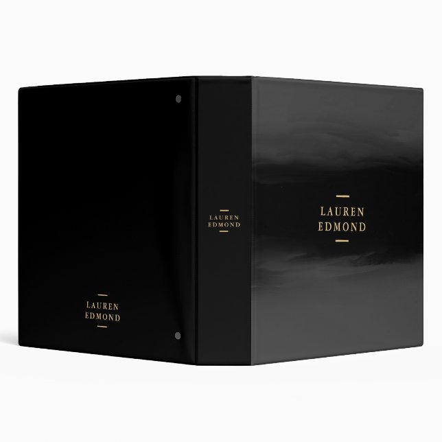 Professional Black Brushstroke Gold 3 Ring Binder (Background)