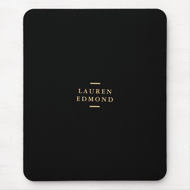 Professional Black Brushstroke Gold Mouse Pad (Front)