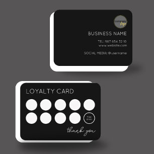 PROFESSIONAL BLACK BUSINESS LOGO 10 LOYALTY CARD