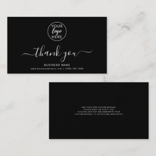 Professional Black Business Logo Thank You Enclosure Card