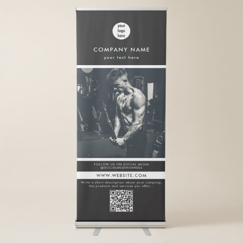 Professional Black Business Promotional Photo  Retractable Banner