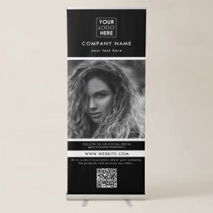 Professional Black Business Promotional Photo Retractable Banner