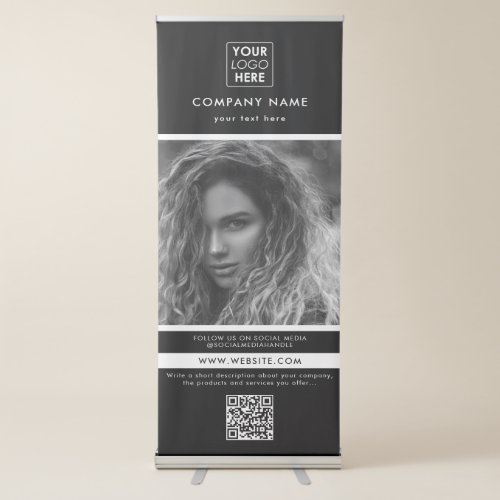 Professional Black Business Promotional Photo  Retractable Banner