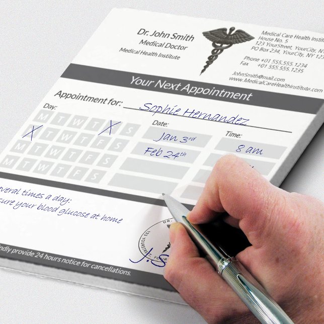 Professional Black Caduceus Medical Appointment Notepad (Creator Uploaded)