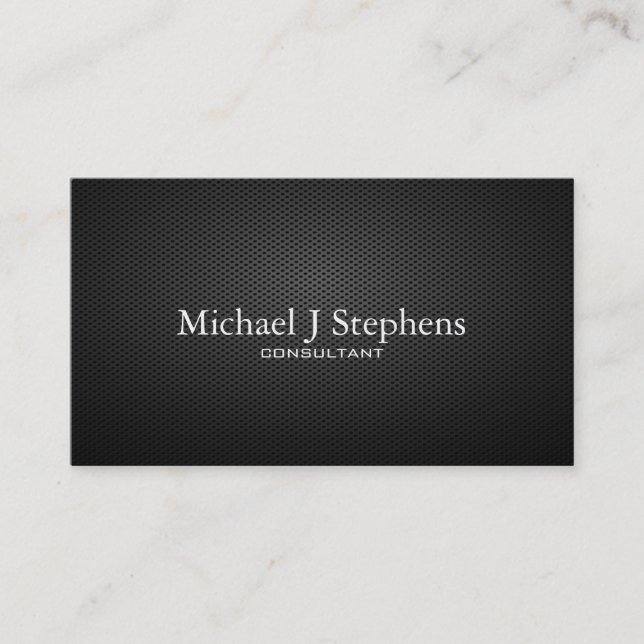 Professional Black Carbon Fiber Texture Simple Business Card (Front)