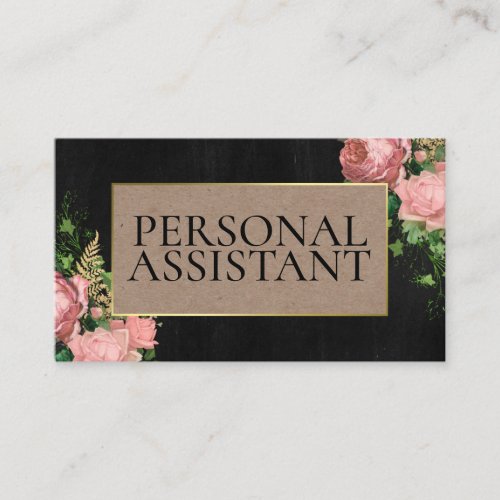 Professional Black Casual Personal Assistant Business Card