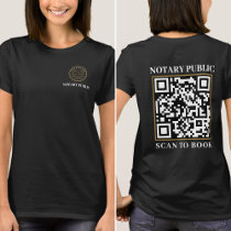 Professional Black Company QR Code Notary Business T-Shirt