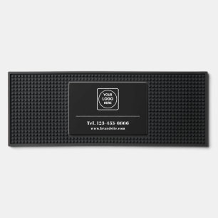 Professional Black Custom Business Logo Branding Bar Mat