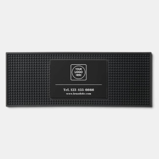 Professional Black Custom Business Logo Branding Bar Mat