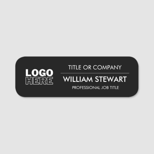 Professional Black Custom logo Employee Staff Name Tag