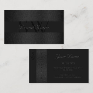 Professional Black Dark Gray Colors with Monogram Business Card