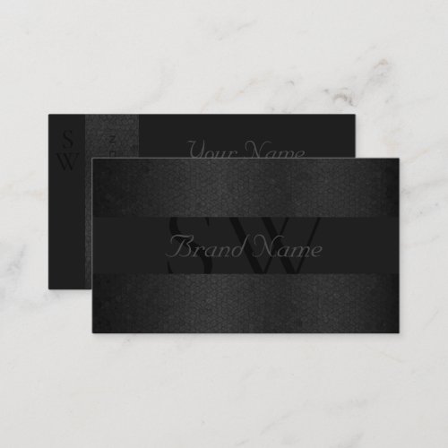 Professional Black Dark Gray Colors with Monogram Business Card