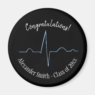 Professional Black Doctor Graduation Favor Magnet