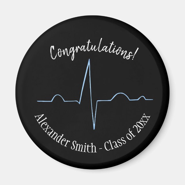 Professional Black Doctor Graduation Favor Magnet (Front)