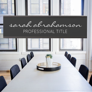 Professional Black Door Sign Long Name