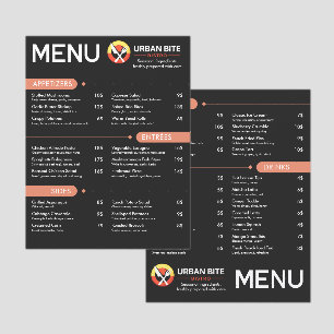 Professional Black Editable Bistro & Cafe Menu