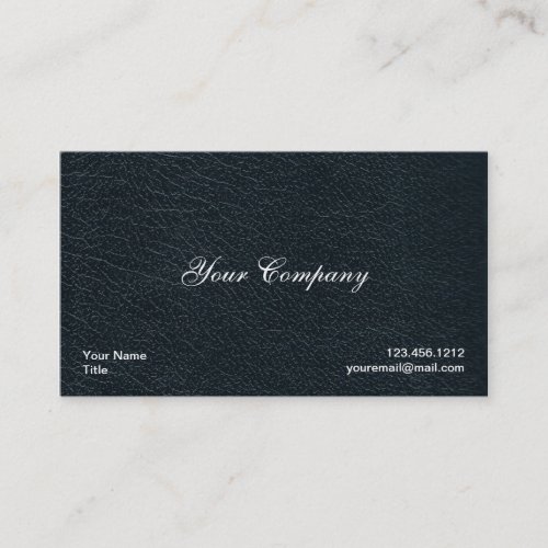 Professional Black Faux Leather Business Cards