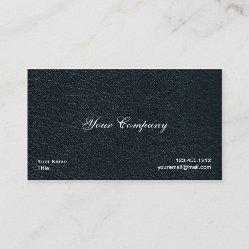 Customizable Professional Black Faux Leather Business Cards