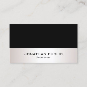 Professional Black Faux Silver Modern Simple Business Card