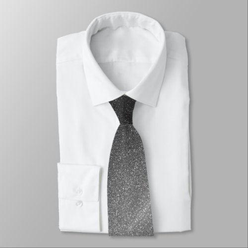 Professional Black Glitter Ombre Sparkle Groom Neck Tie