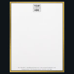 Professional Black Gold Business Logo Letterhead<br><div class="desc">A classy business logo design with your business details and a luxury black and gold border. Perfect for small and large corporate businesses. Professional and clean design.</div>