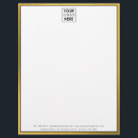 Professional Black Gold Business Logo Letterhead<br><div class="desc">A classy business logo design with your business details and a luxury black and gold border. Perfect for small and large corporate businesses. Professional and clean design.</div>