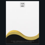 Professional Black Gold Business Logo Letterhead<br><div class="desc">A classy business logo design with your business details and a gold and black border. Perfect for small and large corporate businesses. Professional and clean design.</div>