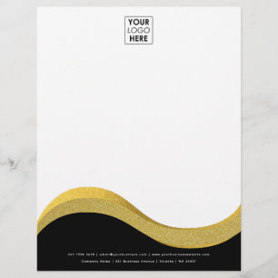 Professional Black Gold Business Logo Letterhead