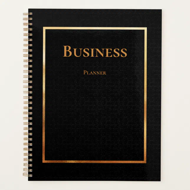 Professional black gold business planner | Zazzle