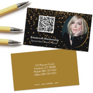 Professional Black Gold Custom Photo QR Code