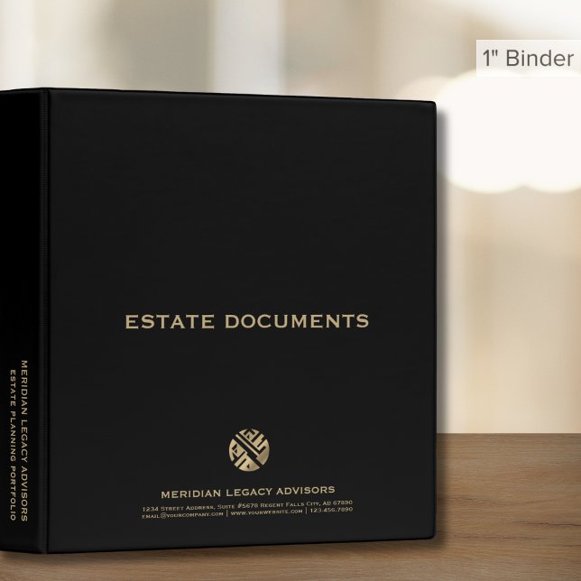 Professional Black Gold Estate Planning 3 Ring Binder (Creator Uploaded)