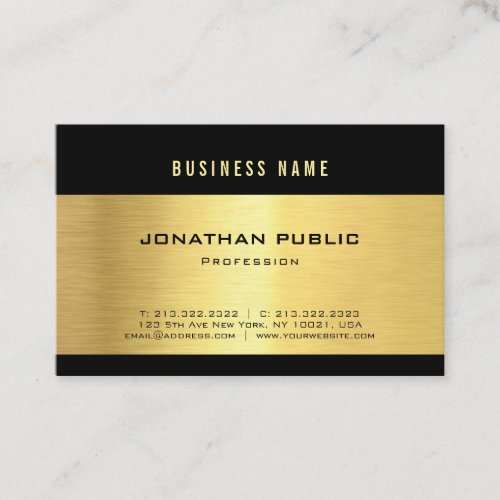 Professional Black Gold Luxury Shiny Plain Elegant Business Card