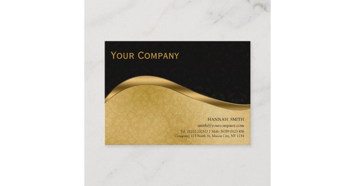 Professional Black Gold Metal Modern Elegant Busin Business Card | Zazzle
