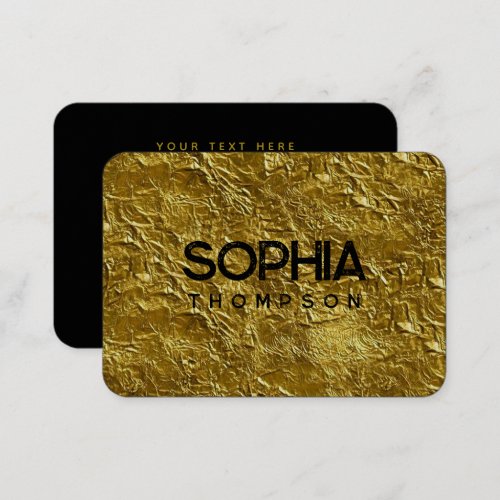 Professional Black Gold Minimalist Social Media Business Card