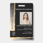 Professional Black & Gold Notary Photo ID