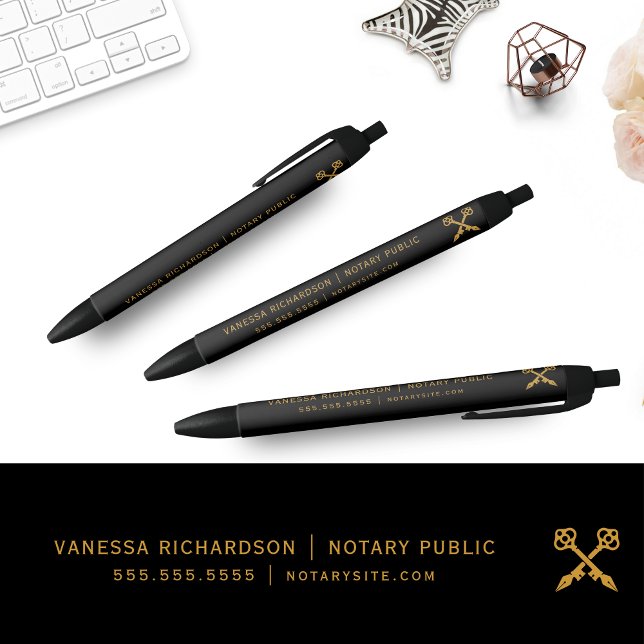 Professional Black Gold Notary Promo Business Pen (Creator Uploaded)
