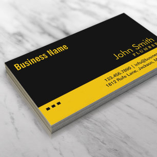 Professional Black & Gold Plumber Business Card