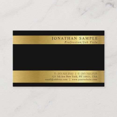 Professional Black Gold Signature UV Matte Luxe Business Card