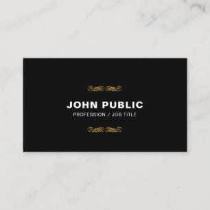 Professional Black Gold Simple Chic Company Business Card