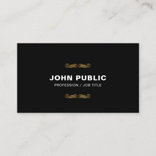 Professional Black Gold Simple Chic Company Business Card