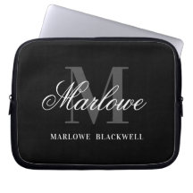Professional Black Gray Monogram Script