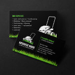 Professional Black Green Lawn Care & Landscaping Business Card<br><div class="desc">Elevate your outdoor space with our Professional Black, Green and white Lawn Care & Landscaping Business Card. Modern, minimalist, and elegant design for expert lawn care, landscaping, mowing, tree service, and maintenance. Your go-to for a lush, green, and well-groomed yard. Simple, yet impactful, our card represents the essence of professional...</div>