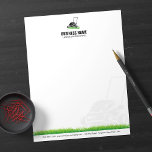 Professional Black Green Lawn Care & Landscaping Letterhead<br><div class="desc">Elevate your outdoor space with our Professional Black, Green and white Lawn Care & Landscaping Letterhead. Modern, minimalist, and elegant design for expert lawn care, landscaping, mowing, tree service, and maintenance. Your go-to for a lush, green, and well-groomed yard. Simple, yet impactful, our card represents the essence of professional lawn...</div>